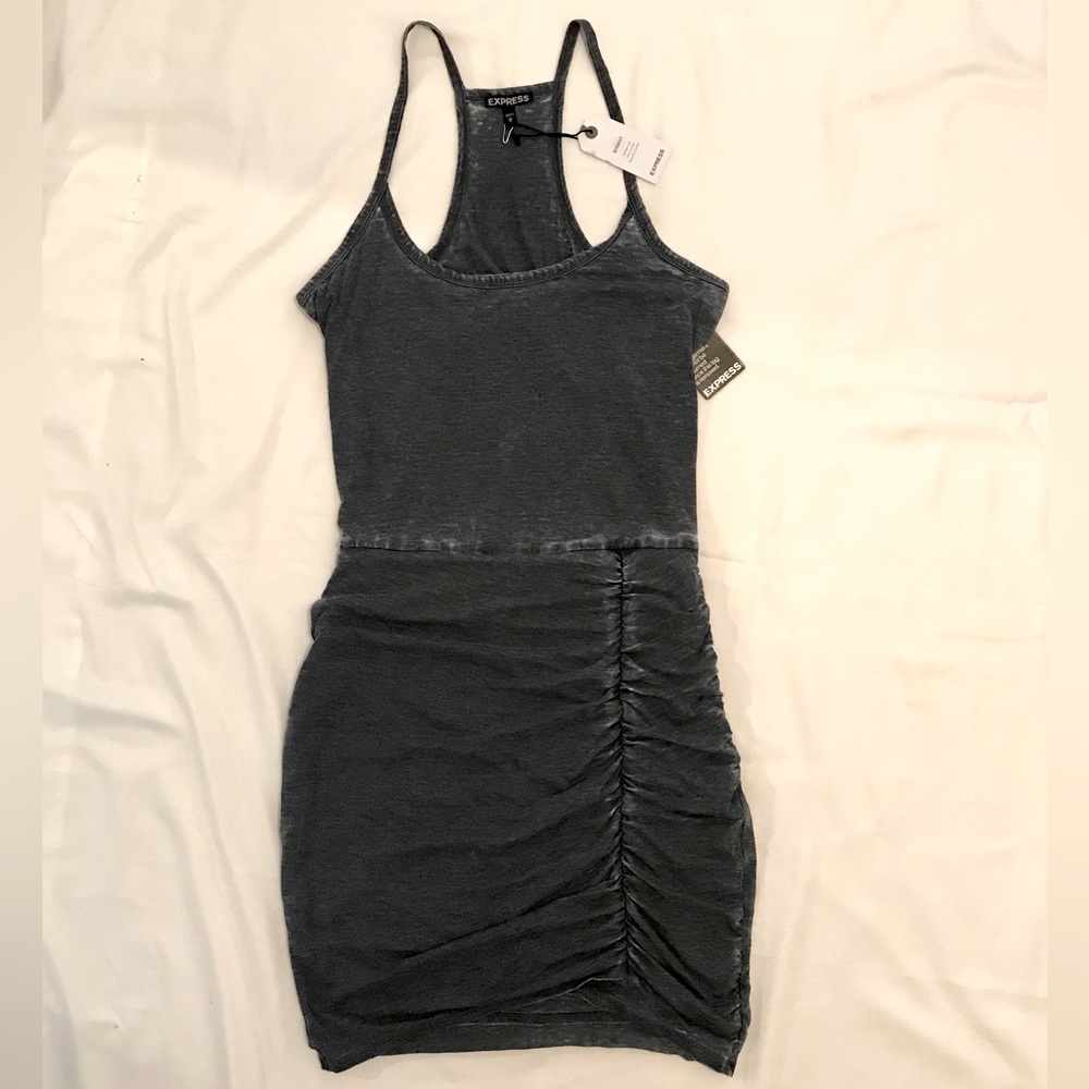 Express Dark Gray Racerback Midi Dress